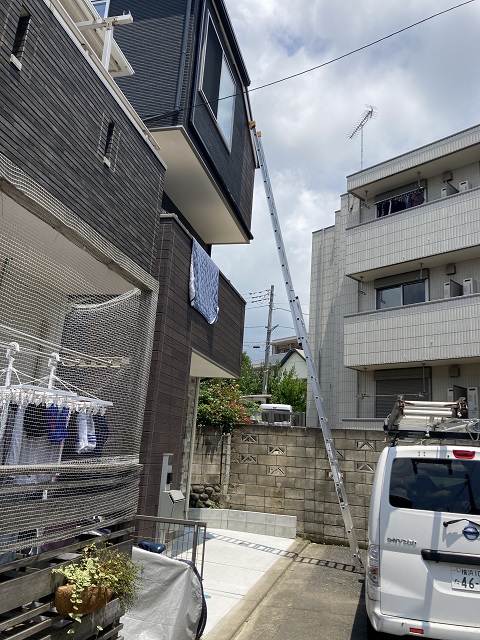 アンテナ工事2連梯子