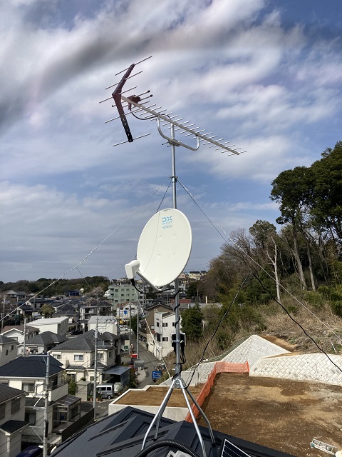 鎌倉市岩瀬UHFアンテナ工事